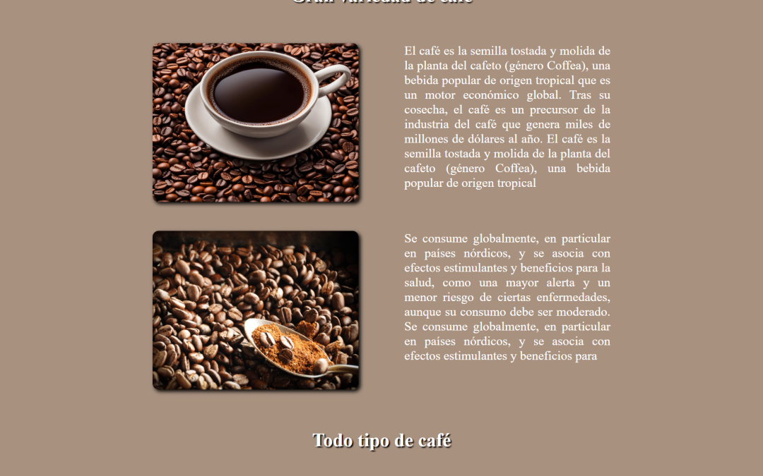 Desarrollo Web sobre el café