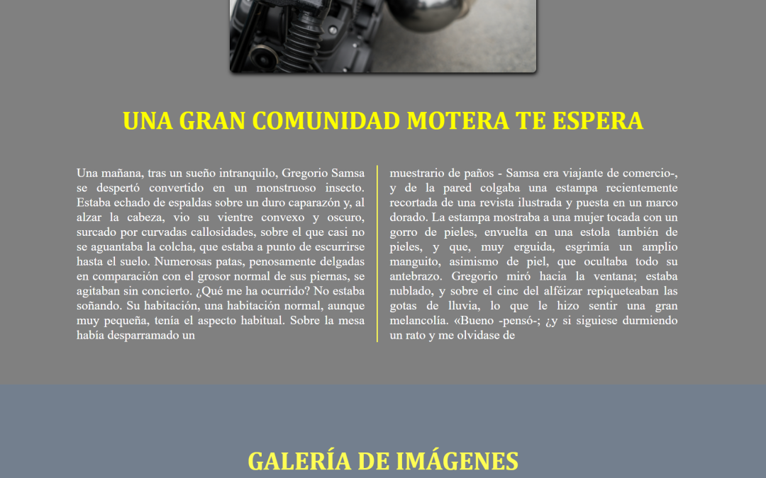 Desarrollo Web club de moteros
