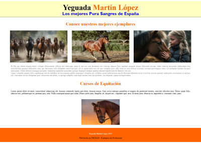 Desarrollo Web sobre caballos